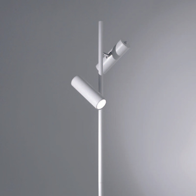 Lampara De Pie Elyan Blanco 2 Luces Móvil Apto Led Gu10 Lk