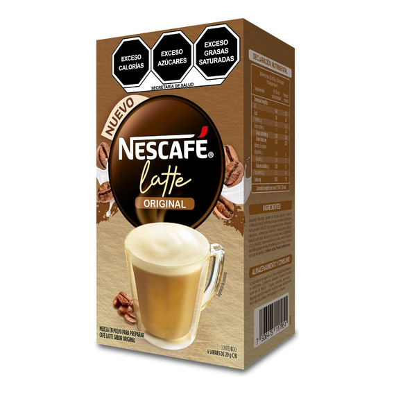 Café Soluble Nescafé Latte Original 6 Sticks 20g Cada Uno