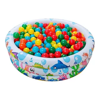 Piscina Infantil Inflável 180 Litros Colorida + 50 Bolinhas