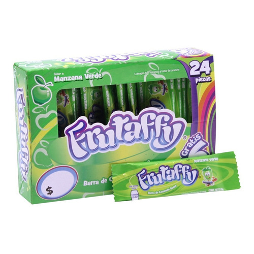 Dulce Winis Frutaffy Caramelo Suave De Manzana Verde 24pzs  