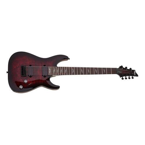 Guitarra eléctrica Schecter Omen Elite-7 de caoba black cherry burst con diapasón de palo de rosa