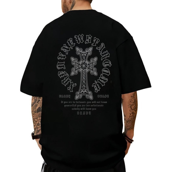 Playeras Manga Corta Hombre Cruces Oversize Trend Camisetas