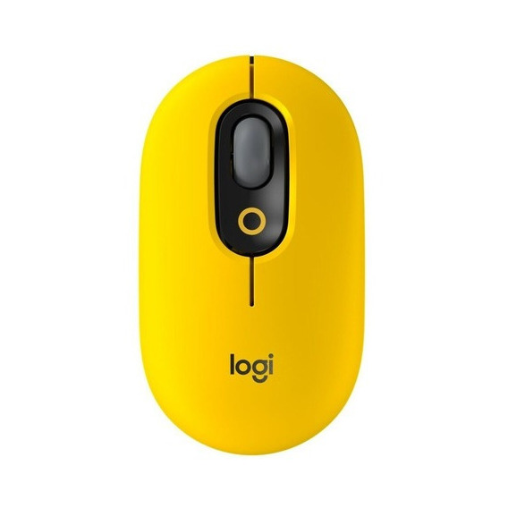 Mouse Logitech Pop Bluetooth Botón Emojis - Negro Amarillo