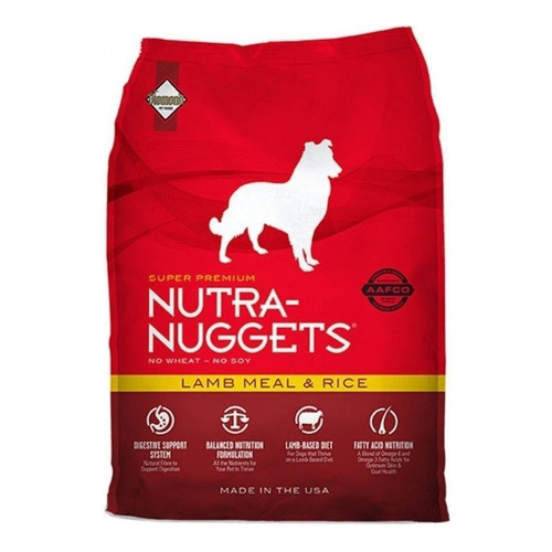Alimento Nutra-Nuggets Super Premium para perro adulto todos los tamaños sabor cordero y arroz en bolsa de 3kg
