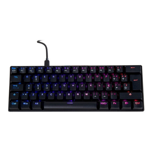 Teclado Gamer Mecánico Aiwa Gk100 Luz Led Diseño En Español Color del teclado Negro Idioma Español Latinoamérica