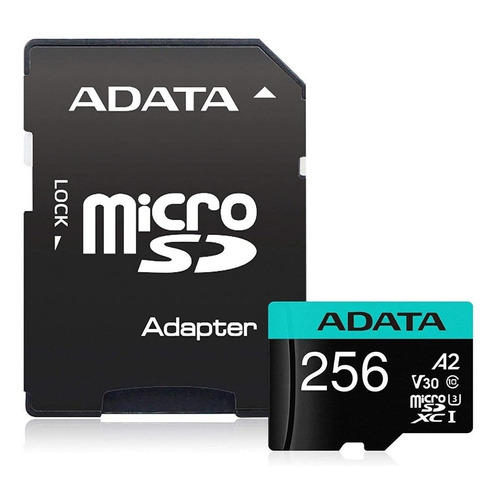 Tarjeta de memoria Adata AUSDX256GUI3V30SA2-RA1  Premier Pro con adaptador SD 256GB