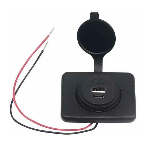 Cargador Usb + Tipo C Sobrepuesto Autos Camiones 12v-24v