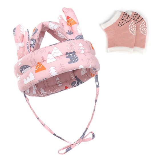 Cascos Para Bebes Antigolpes Seguridad Bebes + Rodilleras