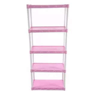 Estantes Modular Plástica Rosa 5 Prateleiras ( 03 Peças )