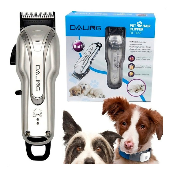 Maquina Corte Pelo Mascota Daling Dl-d33 Inalámbrico Color Plateado