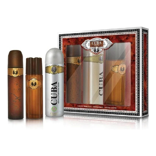 Perfume Cuba Gold 100ml + 200ml Bs + 100ml After Shave Set