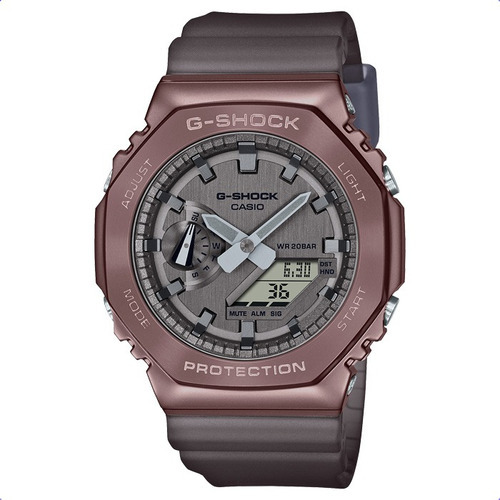 Reloj Casio G-shock Gm-2100mf-5a Acero Antigolpes Sumergible Color de la malla Gris oscuro Color del bisel Cobre Color del fondo Gris oscuro