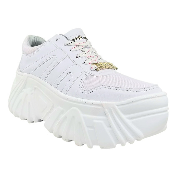 Tenis Blancos O Negro Plataforma De 7cm Sneakers Chunky Moda