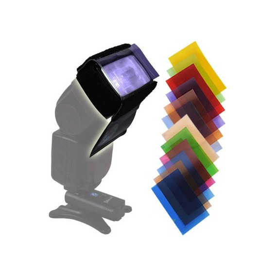 Kit De 12 Filtros Color Fotografía Difusor Para Flash