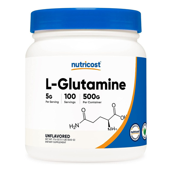 Nutricost L-glutamina 500 G 100 Servs Sabor Sin Sabor