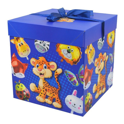 Caja De Regalo Sorpresa Desayuno Plegable Animales L 22cm