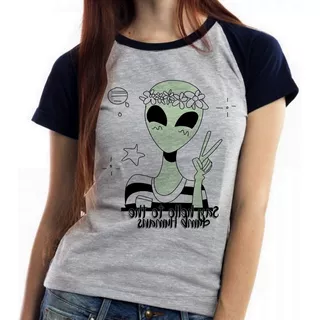 Blusa Baby Look Alien Say Hello To The Dumb Humans Et Nasa