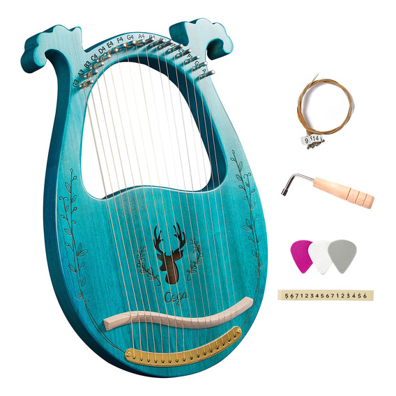 Juego De Instrumentos Extra Lyre Harp De 16 Cuerdas, Tecla C