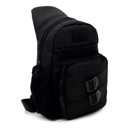 Morral Mochila Urbana Alpine Skate Cruzada C/ Tira Ajustable Color Negro Diseño De La Tela Liso