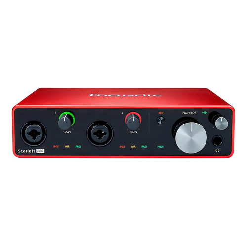 Interface De Audio Focusrite Scarlett 4i4 4in/4out Usb Gen 3 Color Rojo