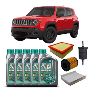 Kit Troca Óleo Motor 5w30 Selenia Jeep Renegade 1.8 16v Flex