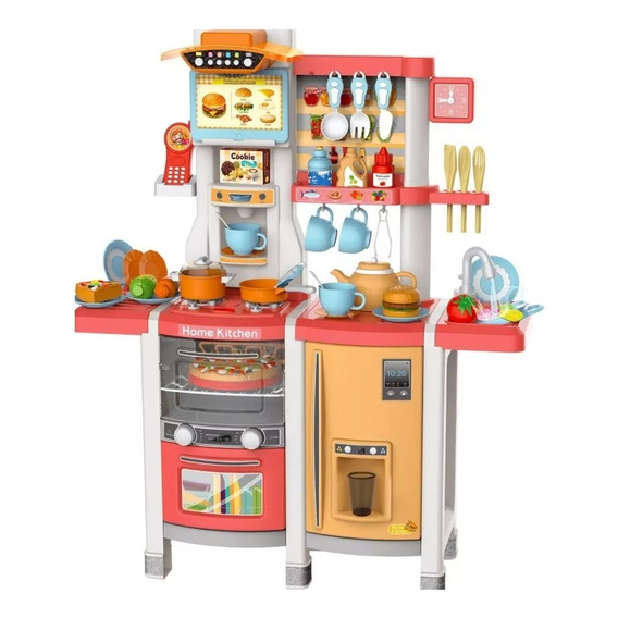 Cocina Juguete Cocinita Niños 60pzs Luz Sonido Agua Vspray 