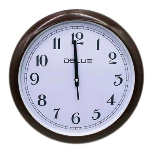 Reloj Para Pared De 15.7 Pulgadas Borde Café Oscuro - Ps Color de la estructura Blanco Color del fondo Blanco