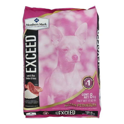 Alimento Exceed Razas pequeñas para perro adulto de raza  pequeña sabor cordero y arroz en bolsa de 8kg