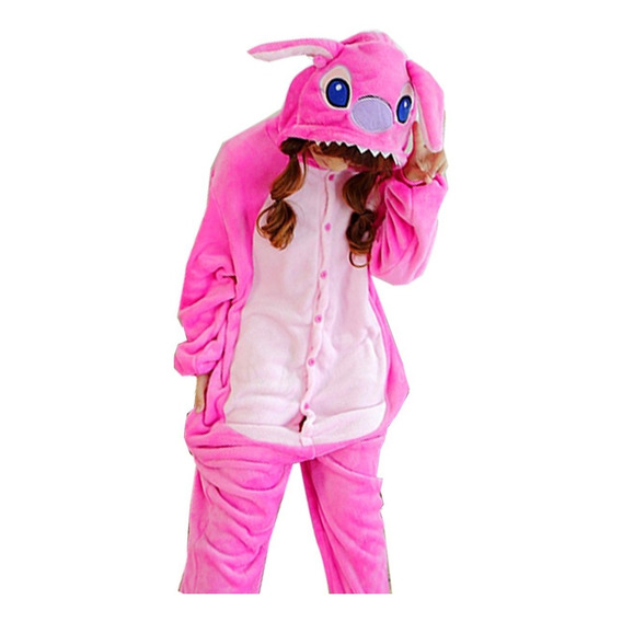 Pijama Stich Rosado Enterizo Kigurumi 3-12 Años Plush / Lhua