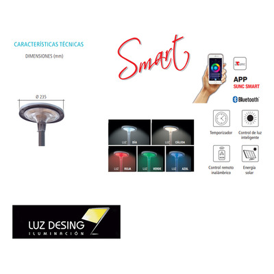 Reflector Farol Solar Smart Rgb+cct Warrior Tbcin