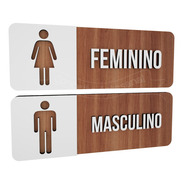 Placa Indicativa Sinalização Toalete Feminino E Masculino