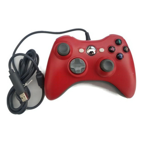 Control Joystick Usb Alambrico Compatible Con Xbox 360 Y Pc Color Rojo