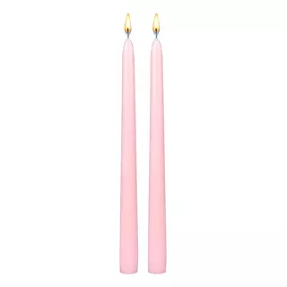 2 Velas Largas Rosas 35cm Para Candelabro O Candil Aluzza