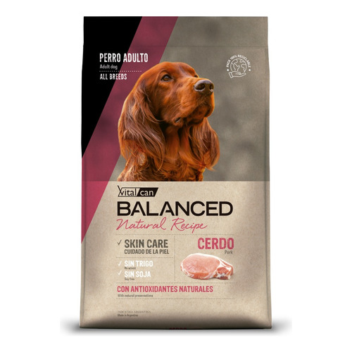 Alimento Vitalcan Balanced Exclusive Recipe para perro adulto todos los tamaños sabor cerdo y arroz en bolsa de 3kg