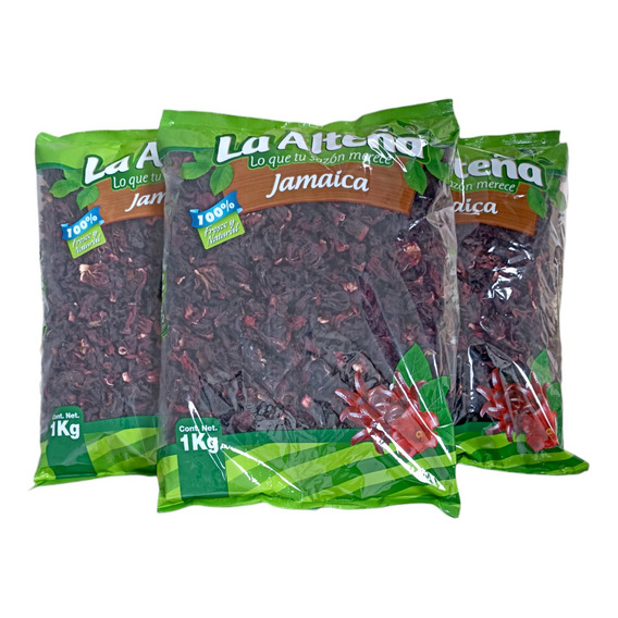 Flor De Jamaica La Alteña 1 Kg Pack De 3 Piezas