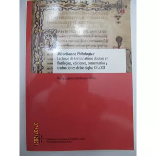 Miscellanea Philologica Lectura De Textos Latinos Steinberg