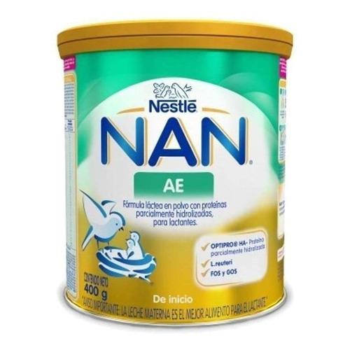 Leche de fórmula en polvo Nestlé Nan AE en lata de 1 de 400g - 0  a 12 meses