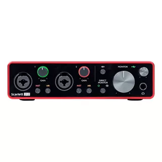 Interfaz De Audio Focusrite Scarlett 2i2 220v Roja 3.ª  Gen