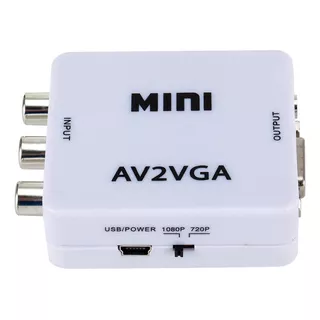 Adaptador Convertidor Av/rca A Vga Audio Video Tv 1080p 720p