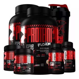 X2 Whey Protein Fusion + X2 Glutamina + X2 Bcaa + Shaker