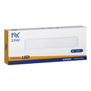 Kit 5 Painel Led 18w Retangular 15x62cm Embutir Branca Frio