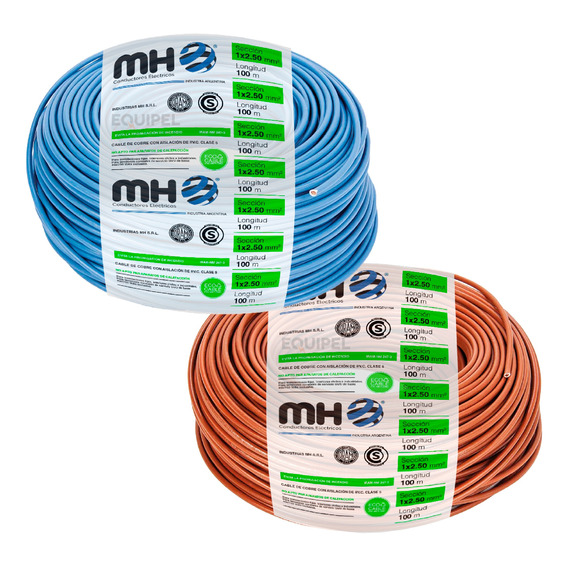 Cable Unipolar Mh 2,5mm Pack X 2 Rollos X 100m