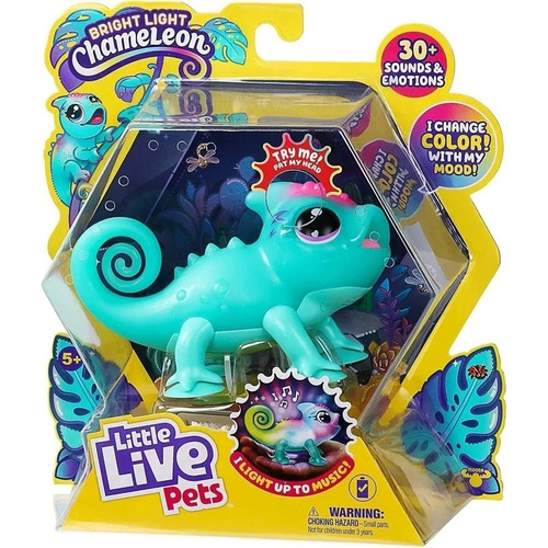 Juguete Camaleon Interactivo Little Live Pets Color Turquesa Personaje Chameleon