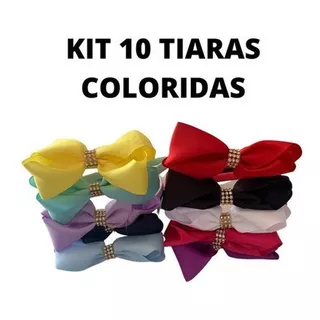 Kit 10 Tiaras Infantil Coloridas - Tamanho Único 2 A 10 Anos Cor Cores Variadas
