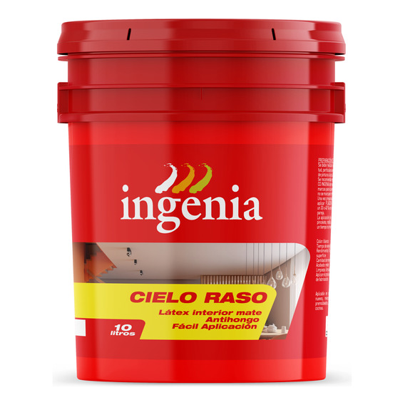 Cielo Raso Látex Interior Color Blanco Mate 10 Lt Ingenia Mm