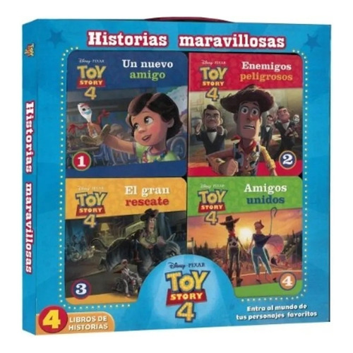 Colección Toy Story ( 4 Libros ) + Estuche Contenedor T/dura