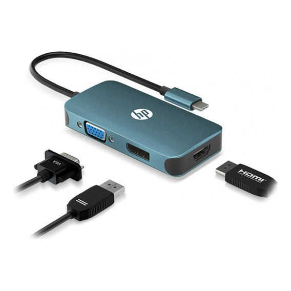 Adaptador Conversor Usb Tipo C A Hdmi Vga Dp Hp Dhc-ct200 Ax