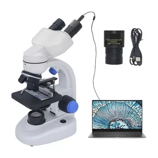 Microscópio Biológico Binocular Led 40x-2000x Câmera Digital