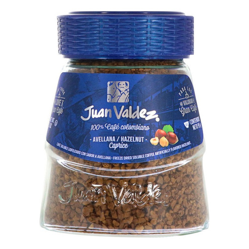 Café instantáneo liofilizado Juan Valdez Liofilizado Avellana Avellana sin gluten frasco 95 g