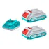 Set 20v Total, 2 Baterías Litio Ion 2.0ah + Cargador Rápido 2A - Línea P20s - TFBCPK1222
